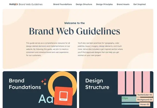 “Welcome to the Brand Web Guidelines.”