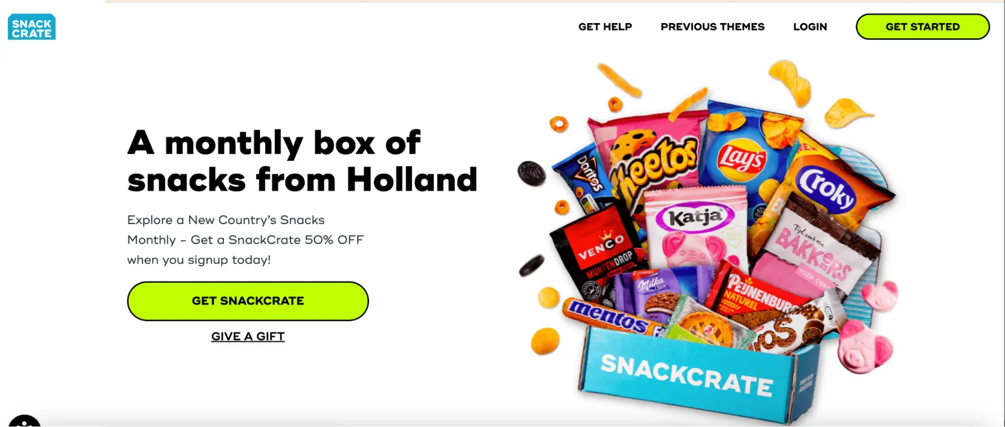 subscription business model example: snackcrate