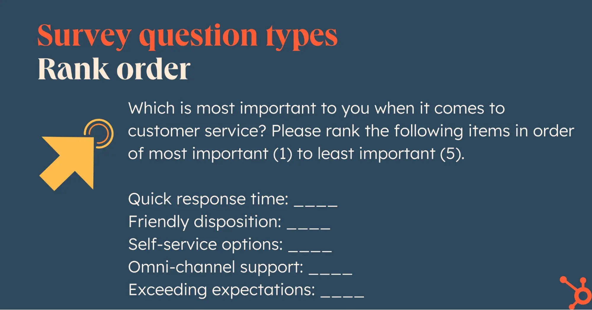 survey design examples with rank order question