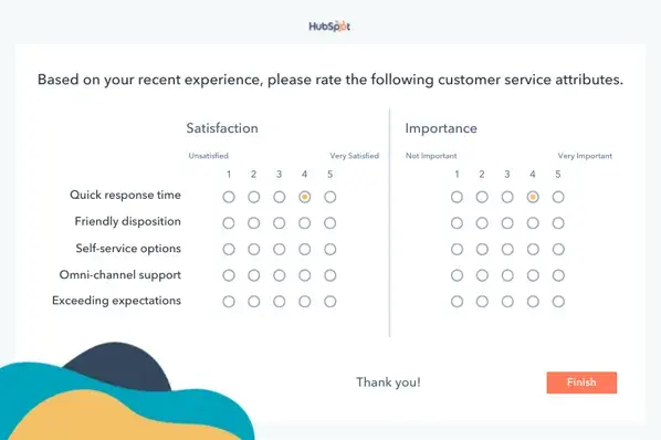 survey design examples with matrix question