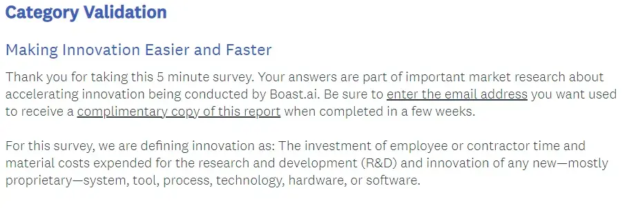 Boost.ai survey introduction example