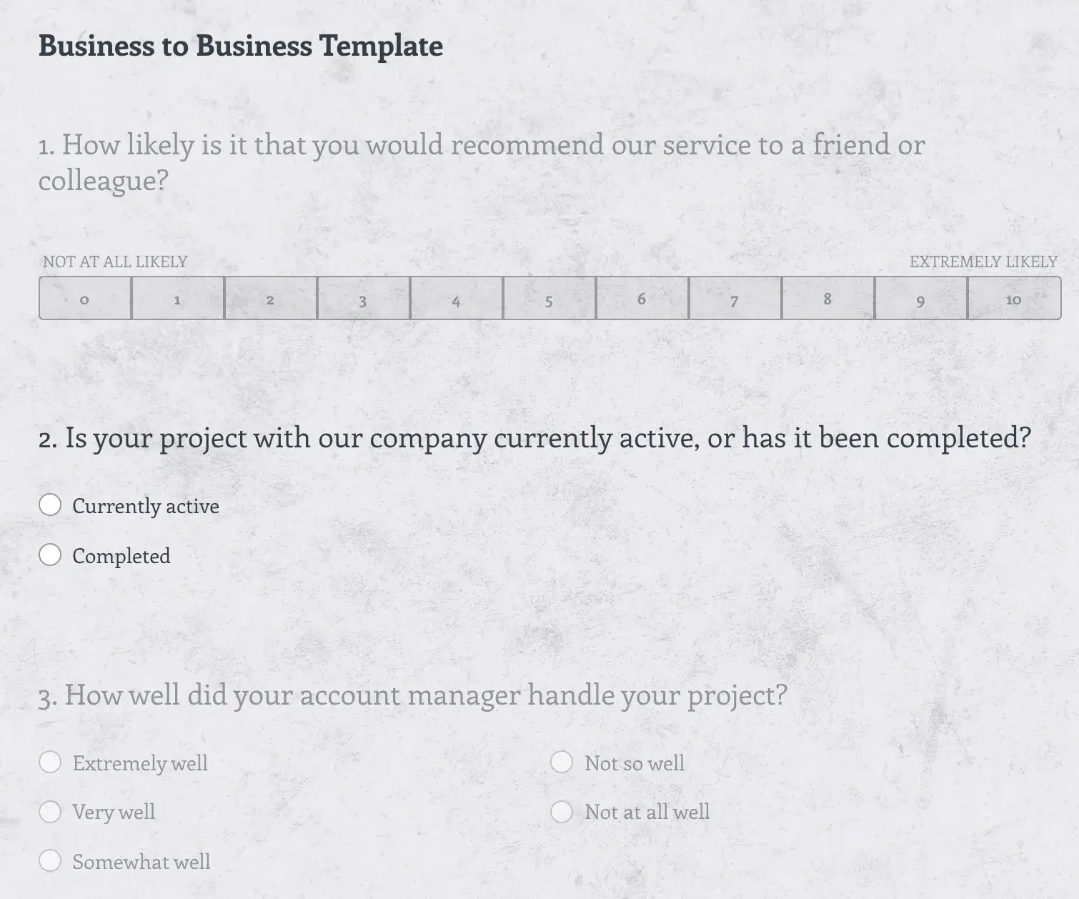 b2b customer satisfaction template