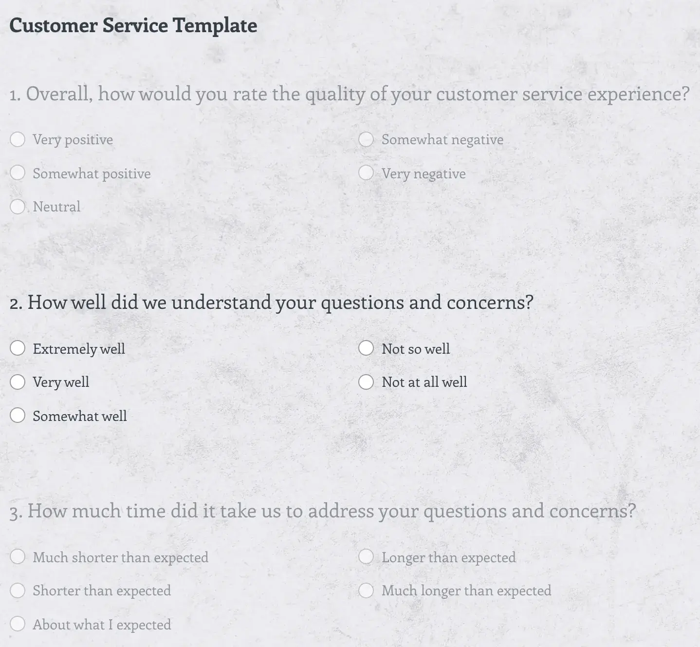 Surveymonkey customer satisfaction template