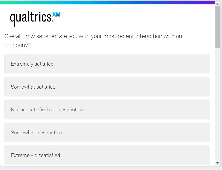 Qualtrics Customer Satisfaction Survey template