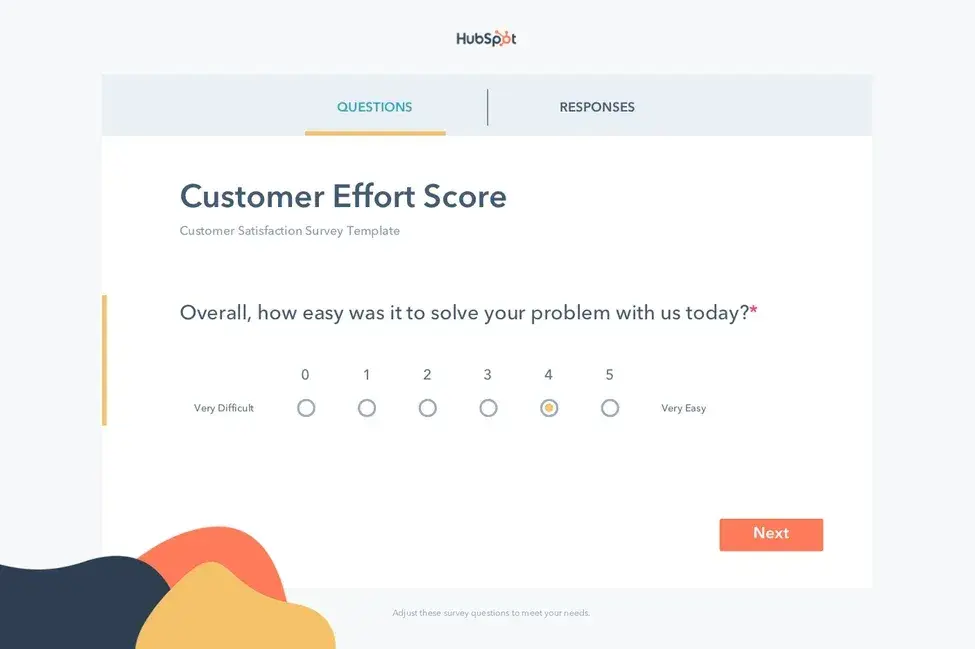 survey templates, customer effort score