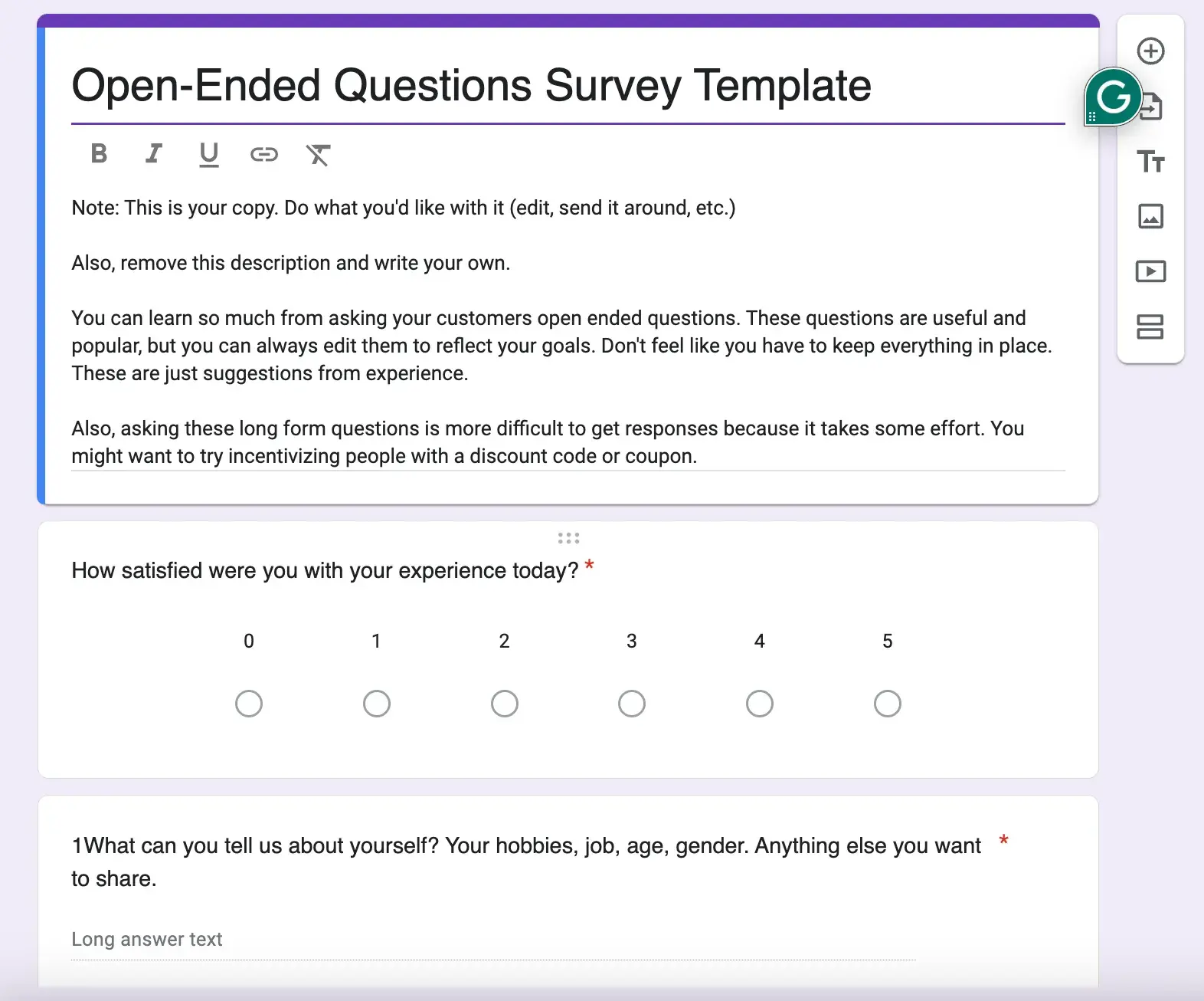 Surveymonkey customer satisfaction template