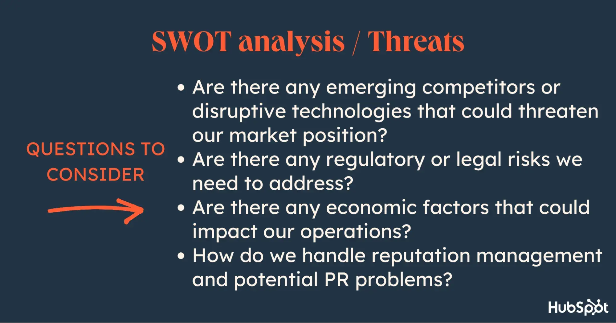 swot analysis example questions to ask about threats