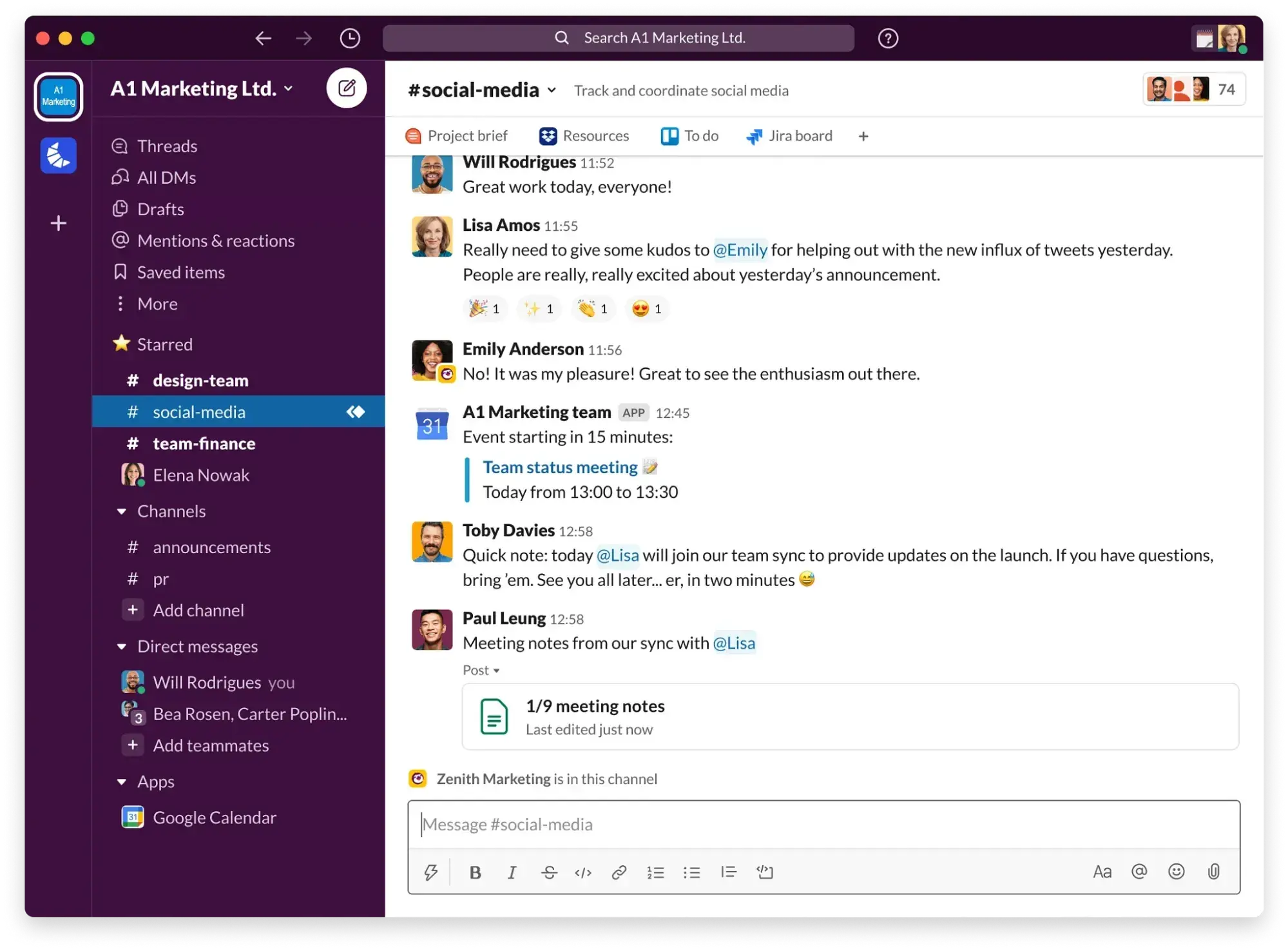 Slack screenshot