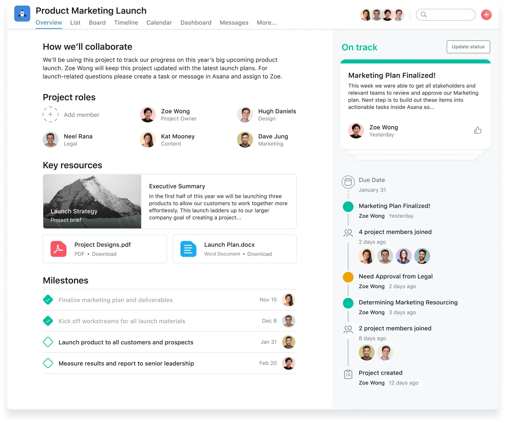 Asana screenshot