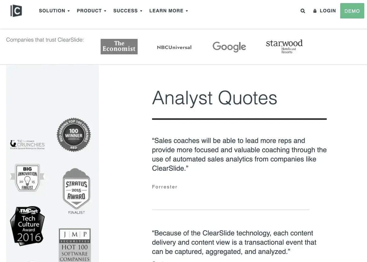 clearslide testimonials