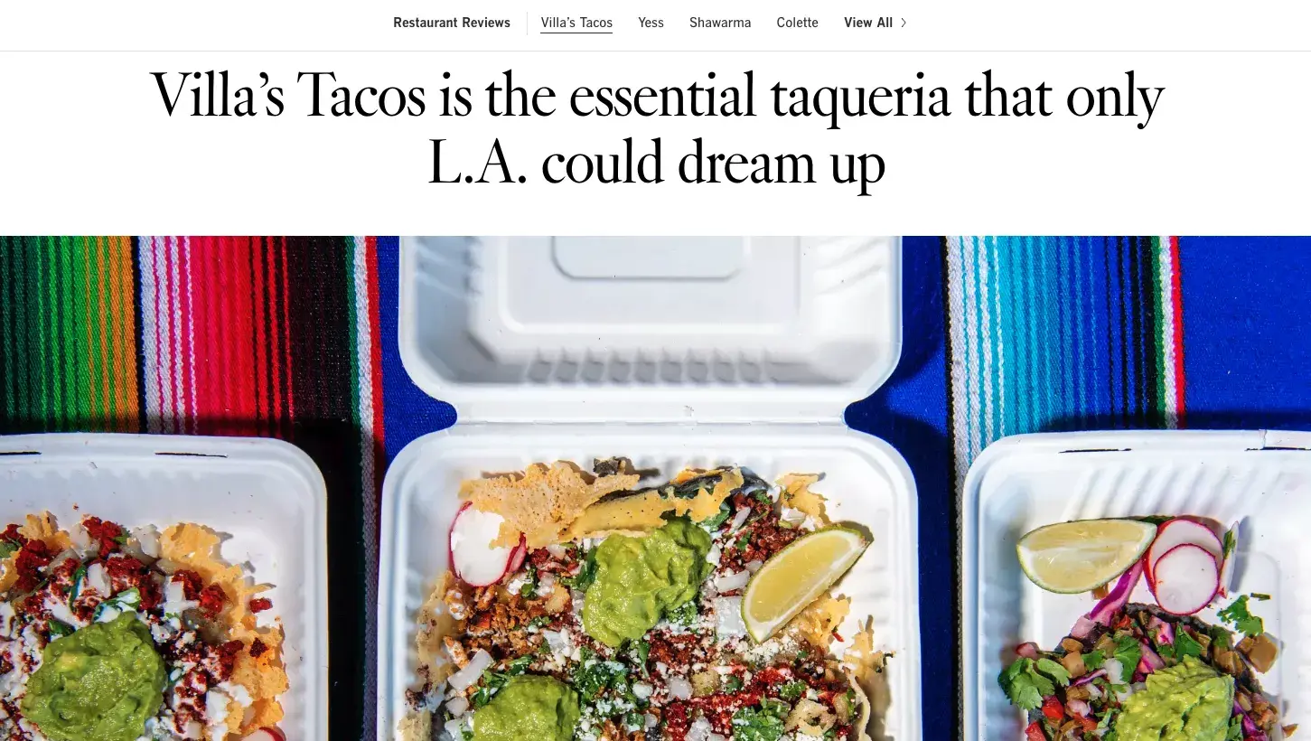 villa’s tacos la times review testimonial example