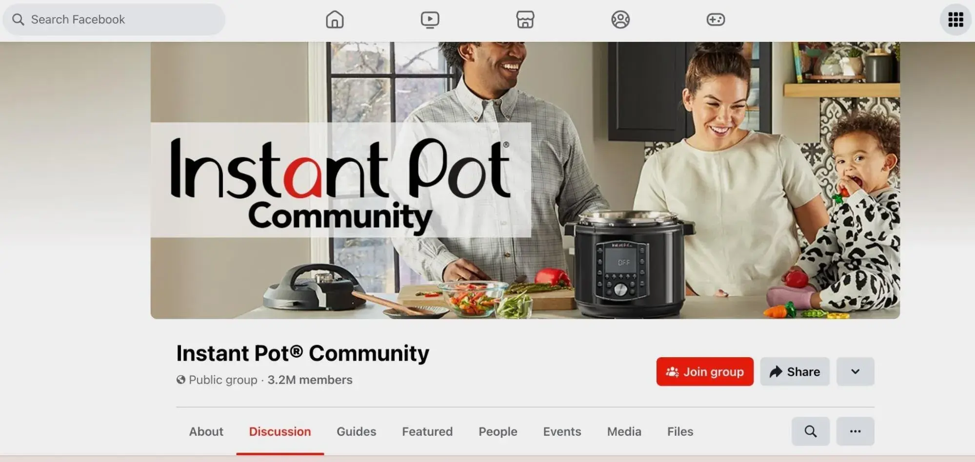 types of online communities, social community example, Instant Pot Community homepage
