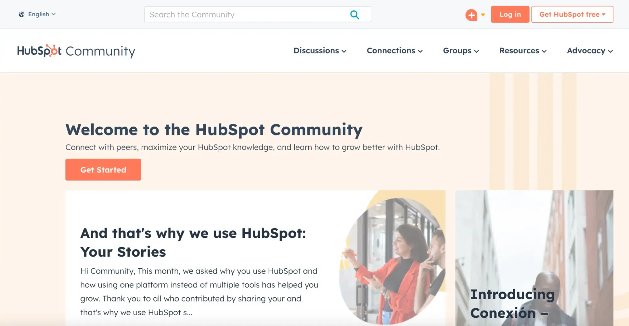 types of online communities, support community example, HubSpot Community homepage