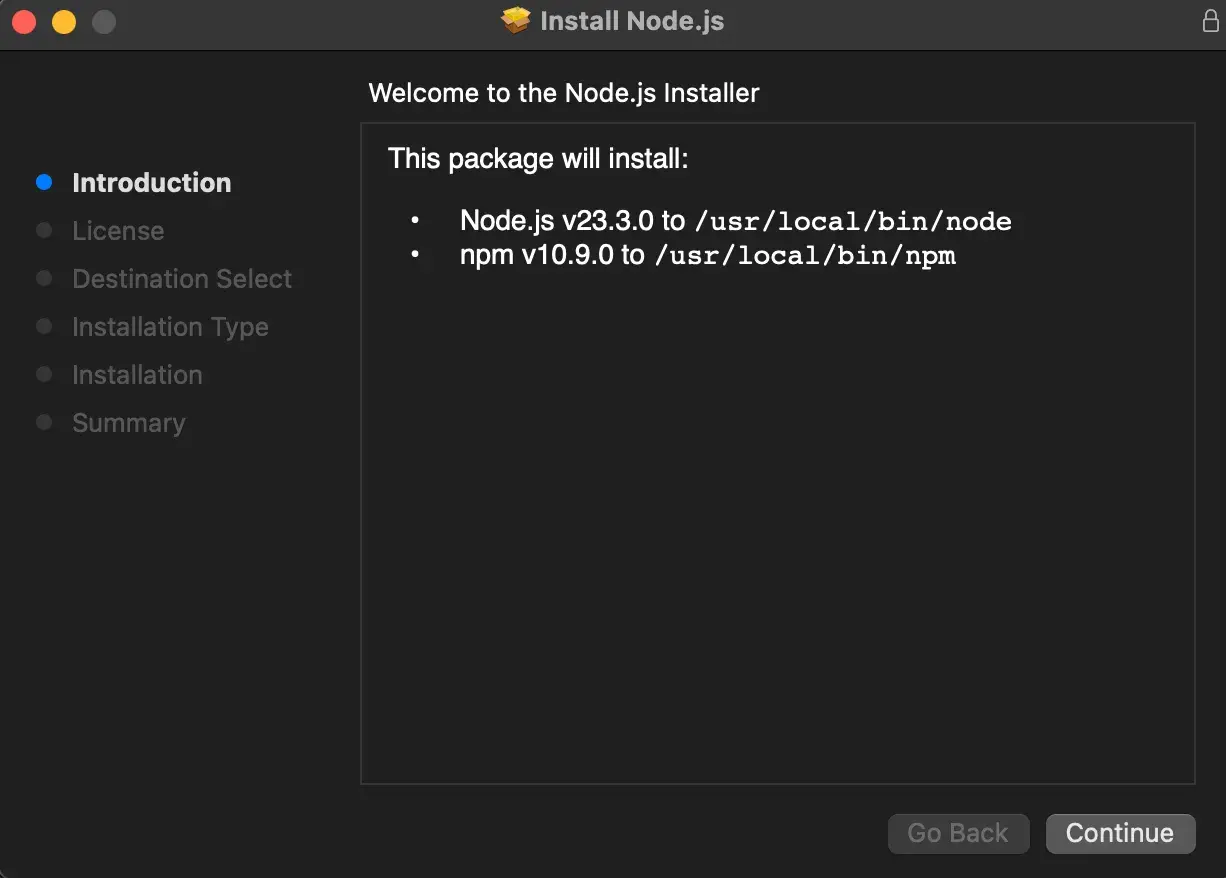 installing node.js