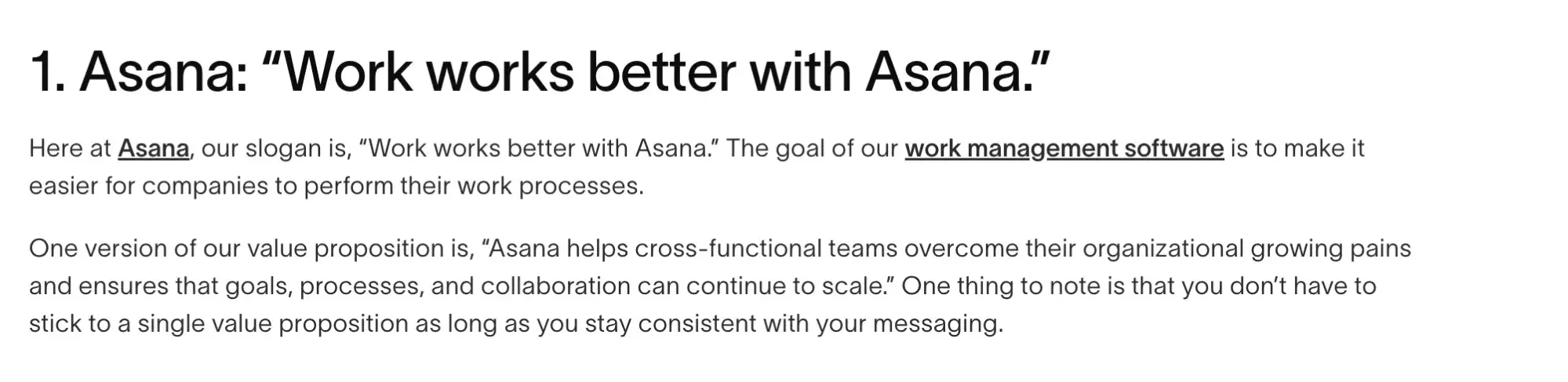 Asana: “Work works better with Asana.”