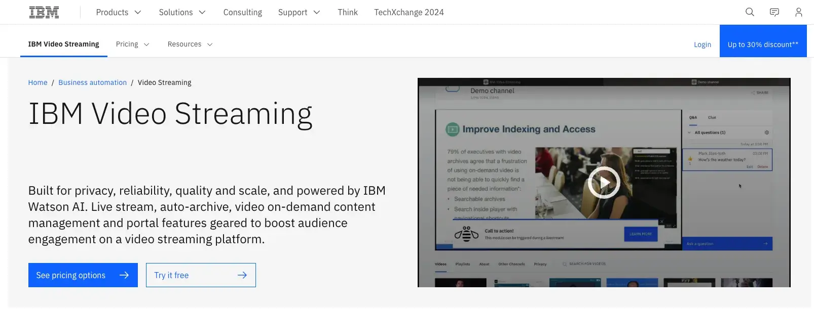 IBM's video CMS website