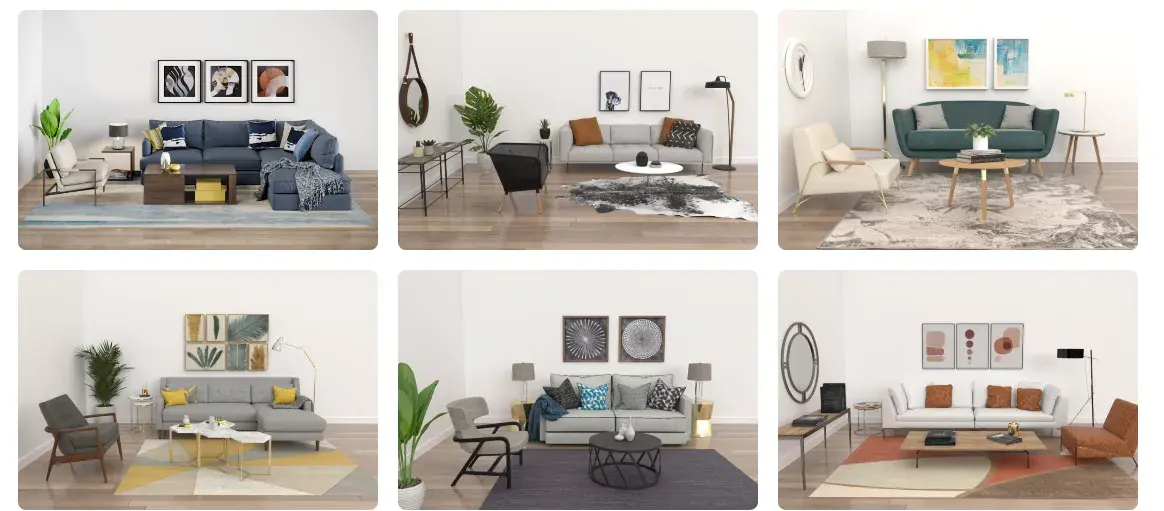 this virtual staging software offers a furniture library