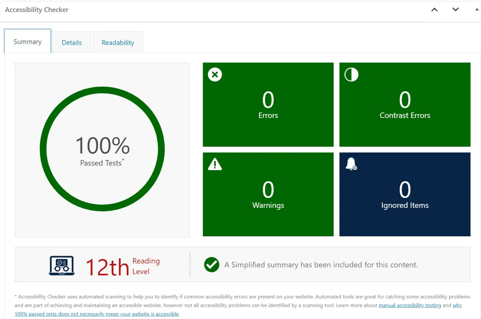 Equalize Digital Accessibility Checker tool