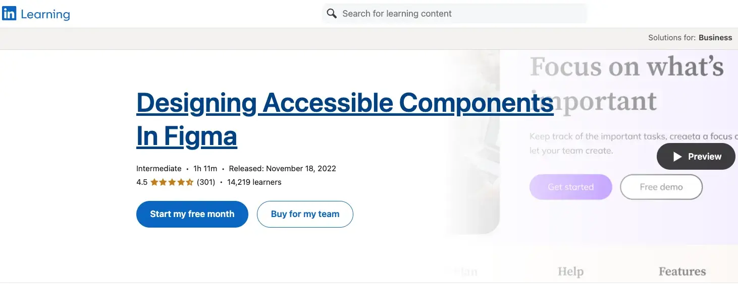 Web Accessibility Course - LinkedIn Learning: Designing Accessible Components in Figma 