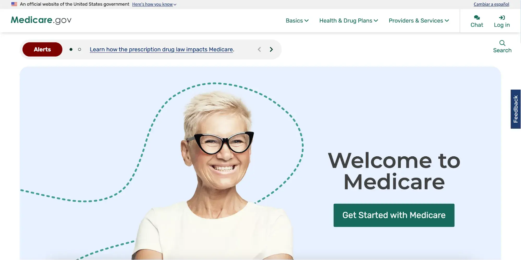 website accessibility  for older users: Screenshot of Medicare’s websitehttps://www.medicare.gov/