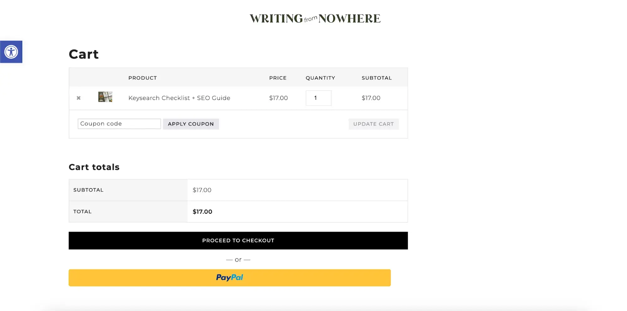 how to make your website accessible for older users: Screenshot of checkout page