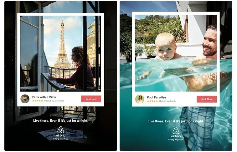 marketing and web design, Airbnb “Live There” campaign