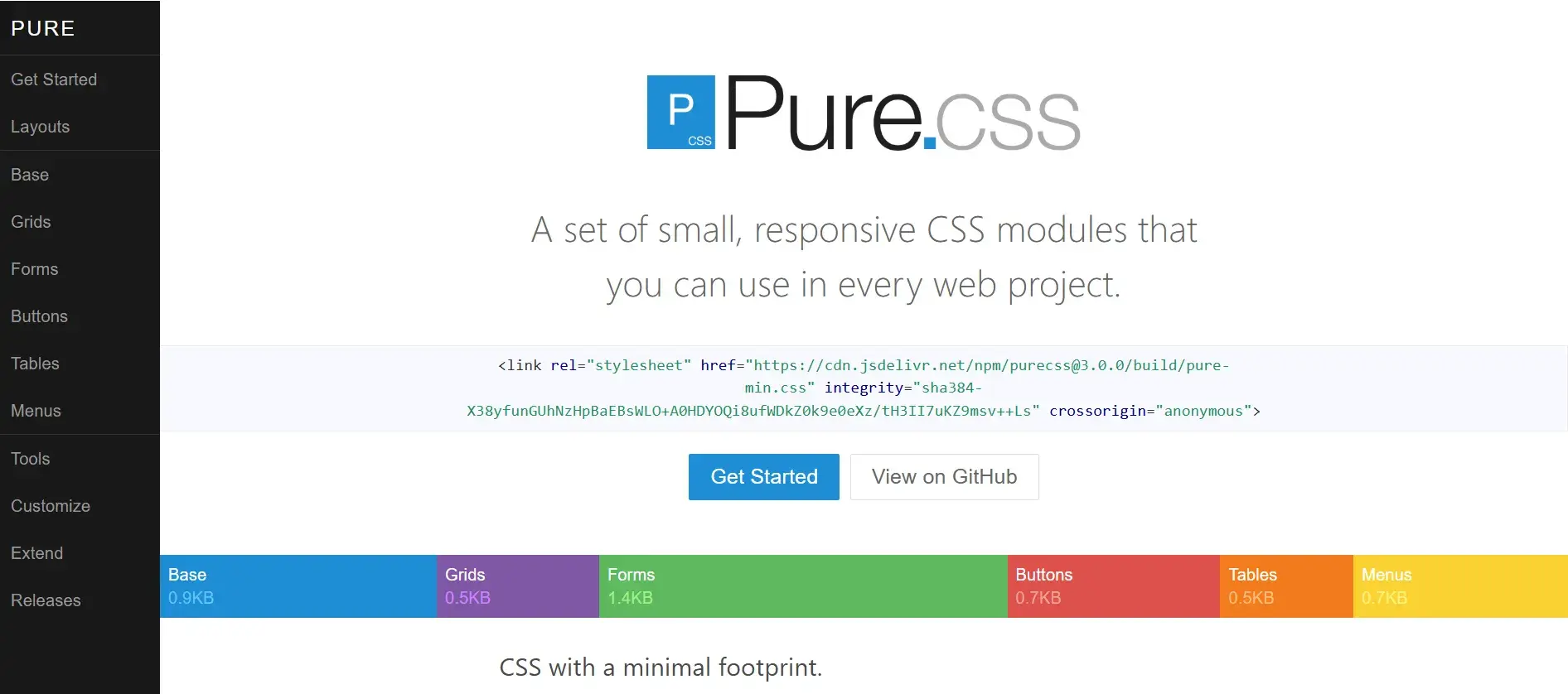 best web design frameworks: pure