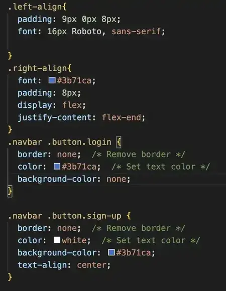 code of the creation of a responsive navbar