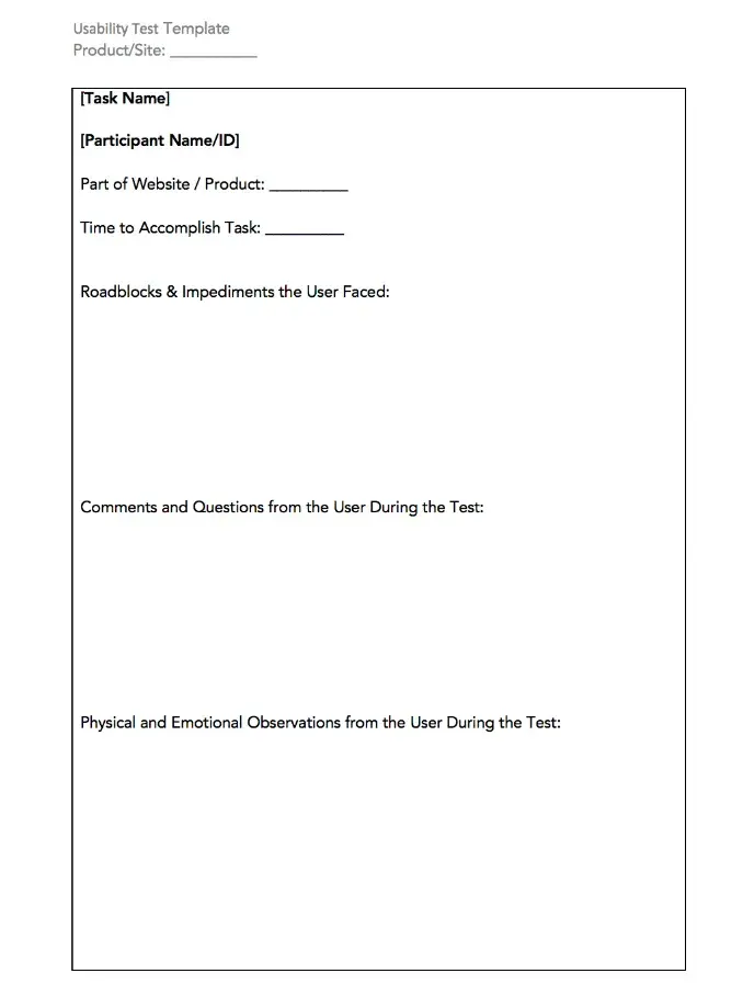 A screenshot of a research worksheet from Hubspot’s UX Research Kit