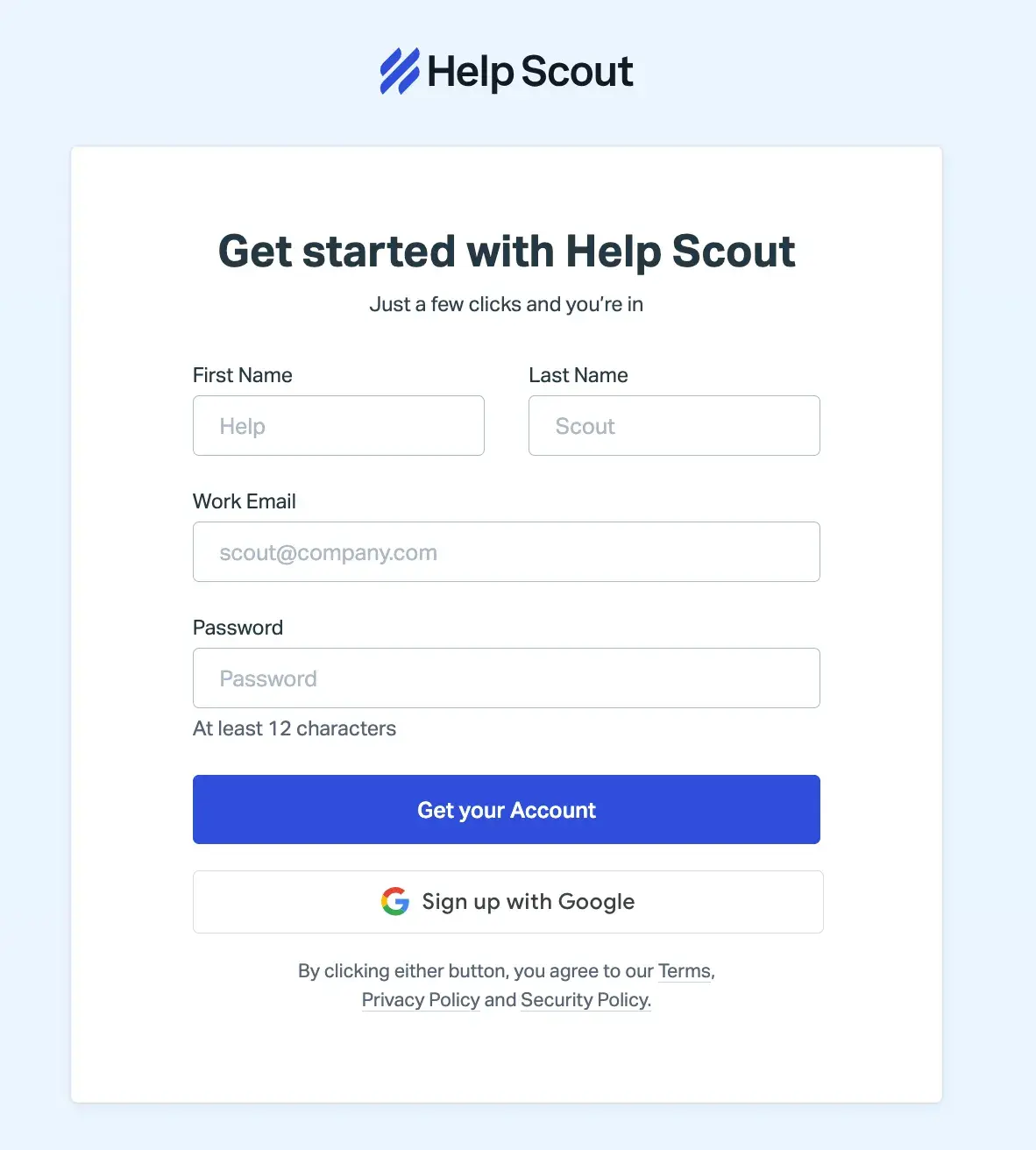 web forms examples: help scout