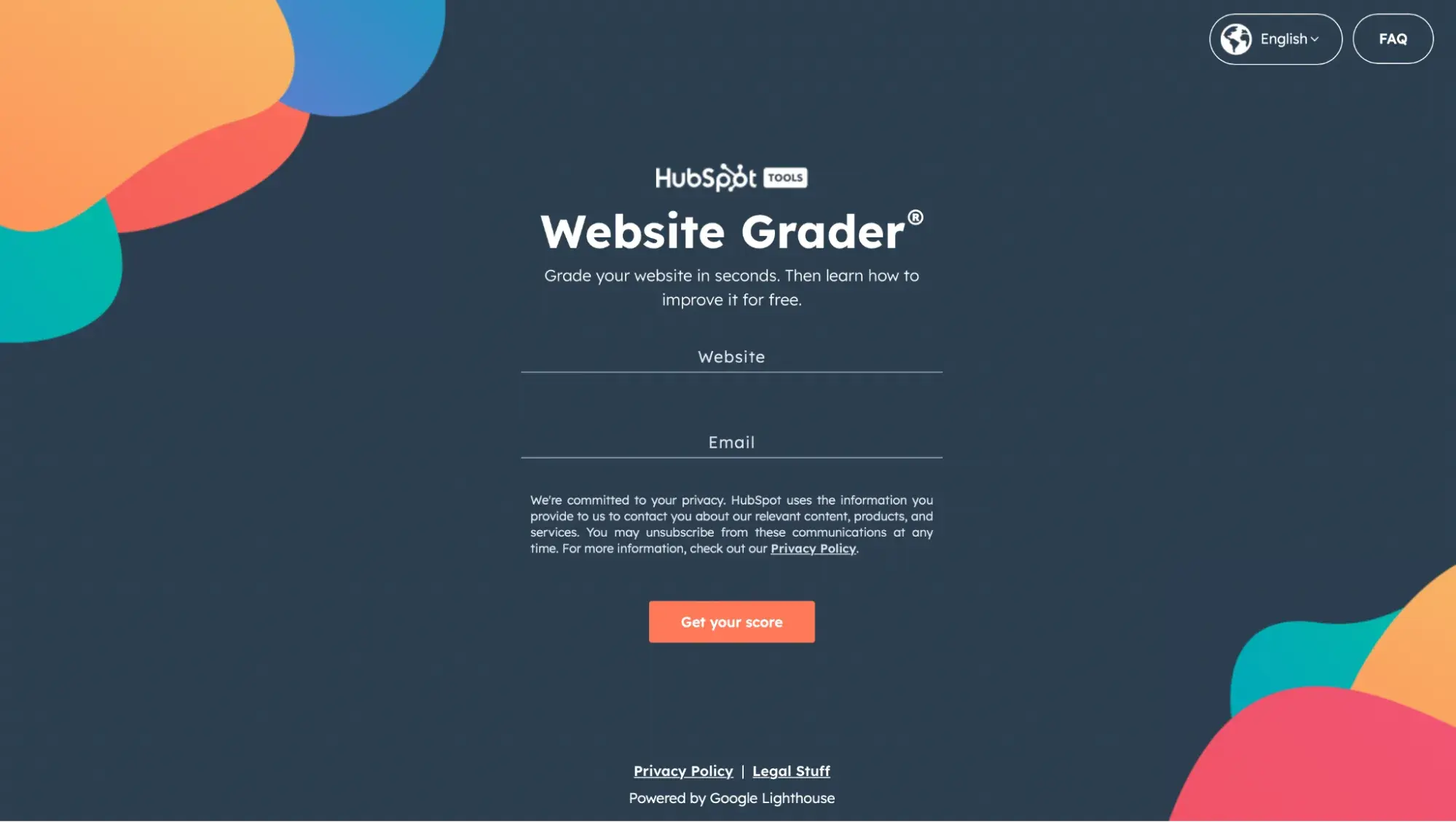 HubSpot’s website grader, SEO audit