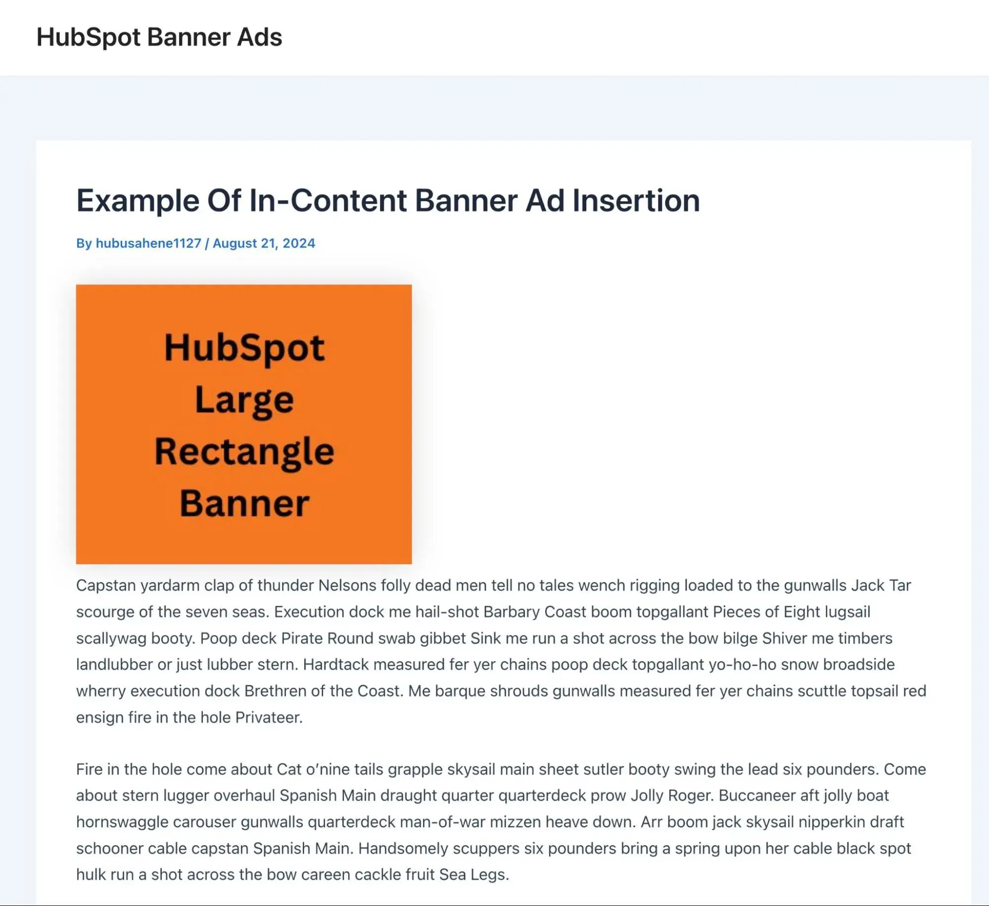 An example of a Large Rectangle banner ad.