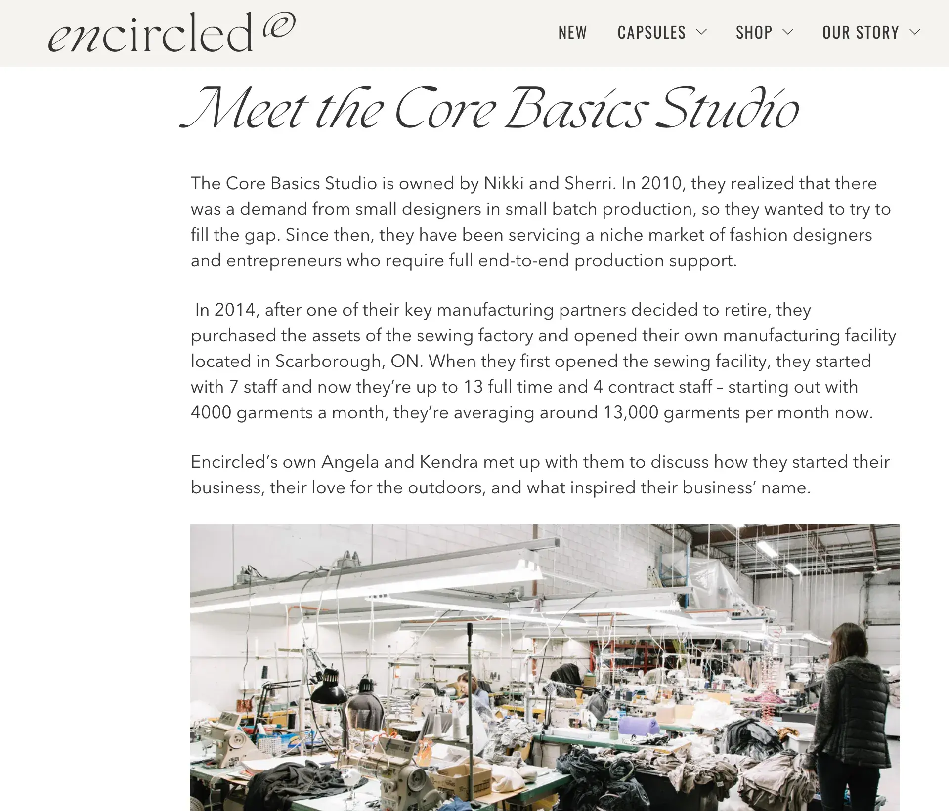 A website content idea of a behind-the-scenes blog post from Encircled