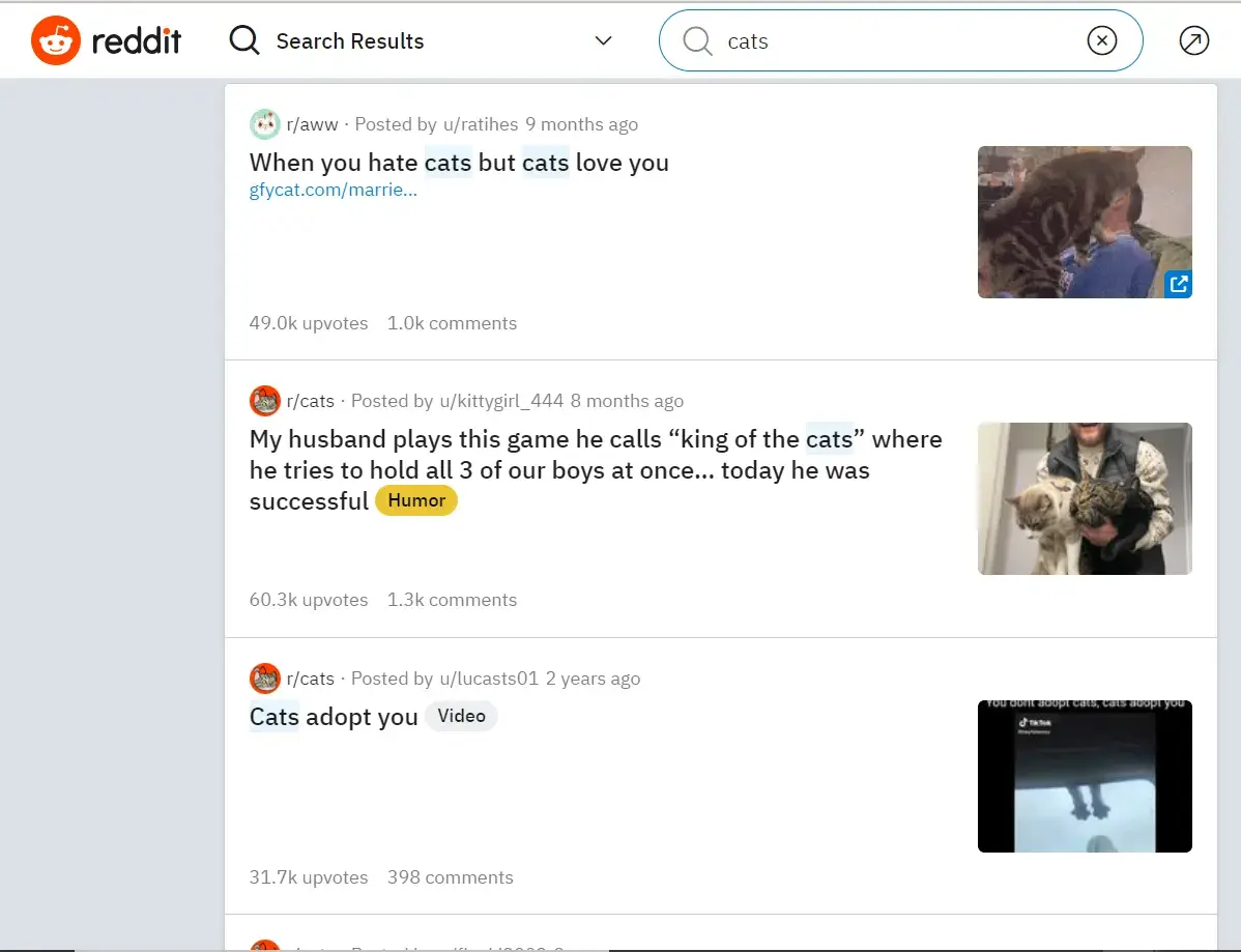 website layout examples, reddit uses the single-column layout