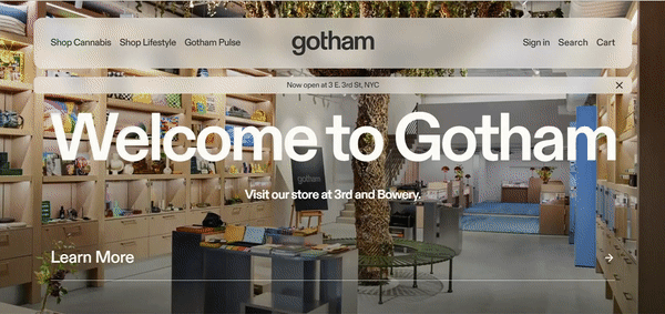 website layout examples, gotham uses the fullscreen hero page