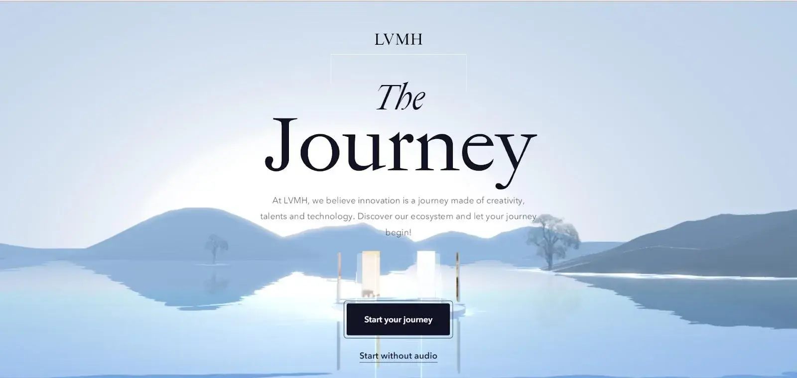 website layout examples, the journey uses a video effect layout