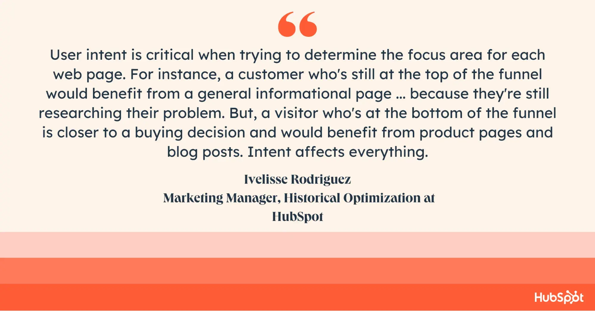 website optimization strategy, expert tip on user intent from Ivelisse Rodriguez - HubSpot’s Marketing Manager