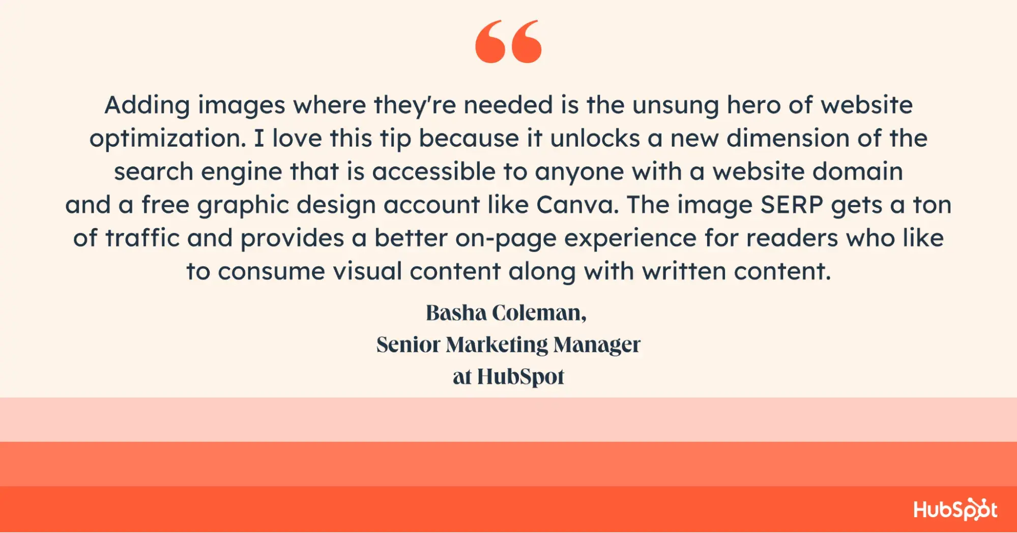 website optimization strategy, expert tip on image optimization from Basha Coleman - HubSpot’s Senior Marketing Manager