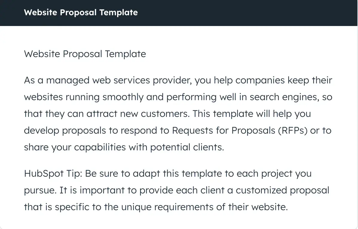 website redesign request for proposal template