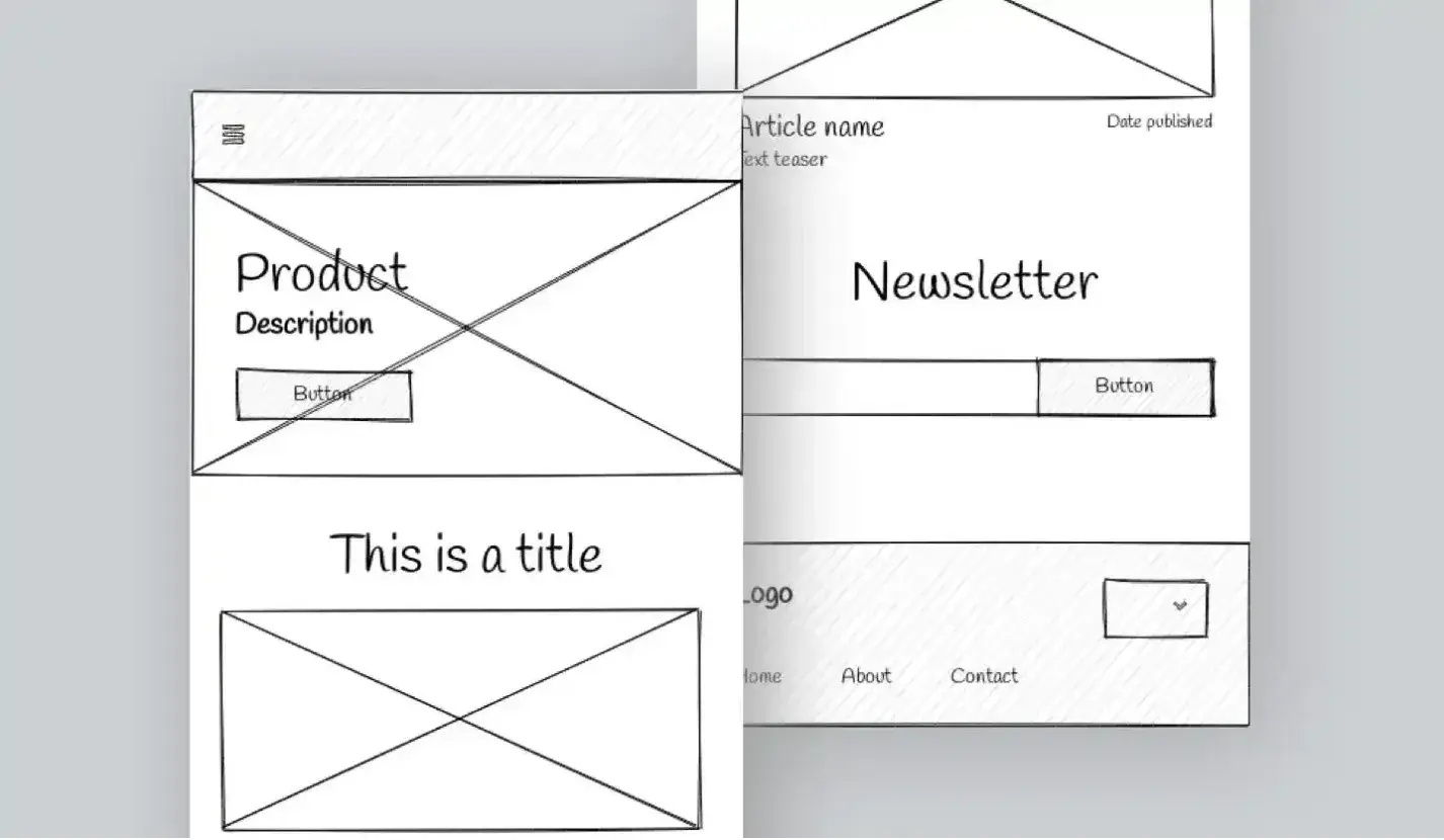 an example of a lo-fi website wireframe for mobile devices