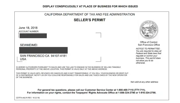 sellers permit