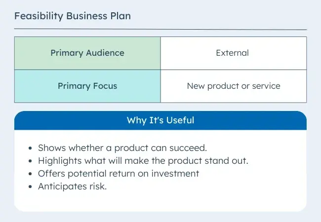 business plan example, feasability