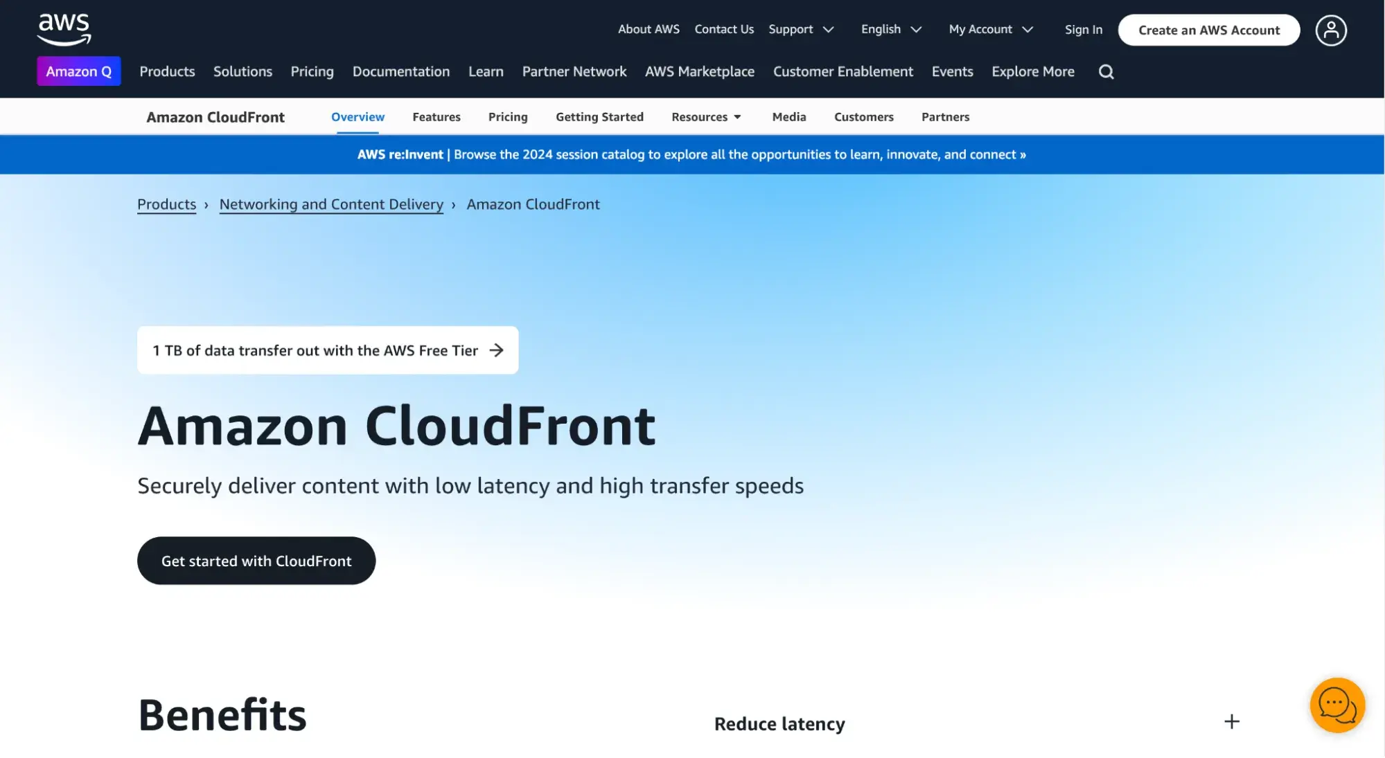 Amazon CloudFront CDN website