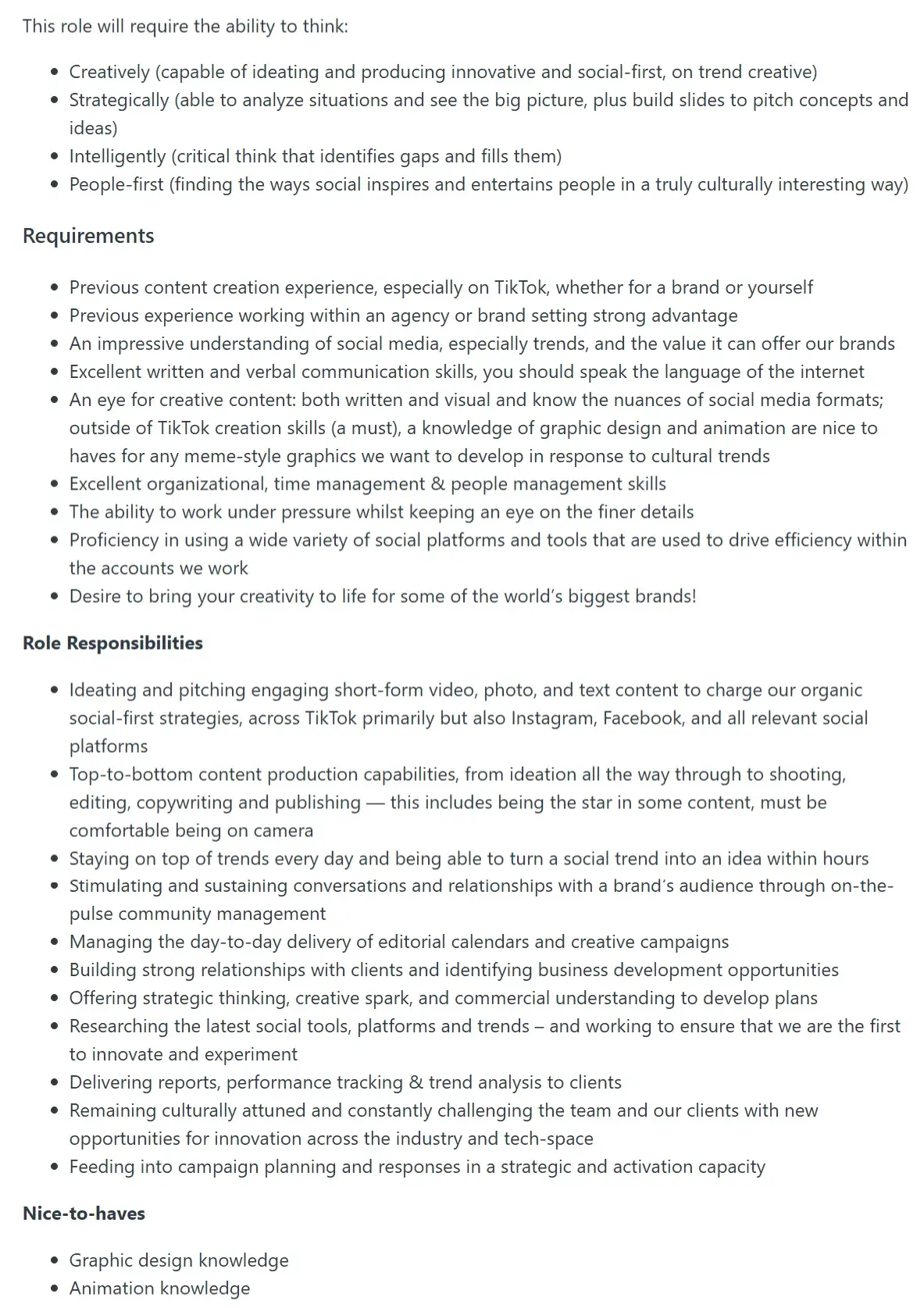 content and community manager, content manager job description