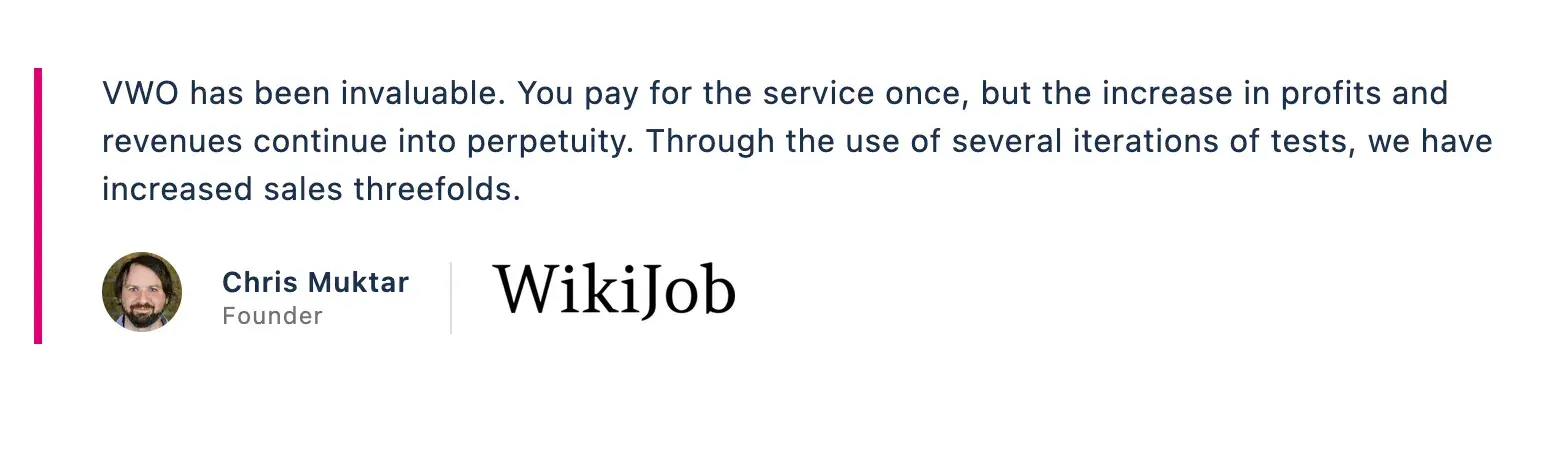 what is social proof, review with specific feedback from wikijob about vwo