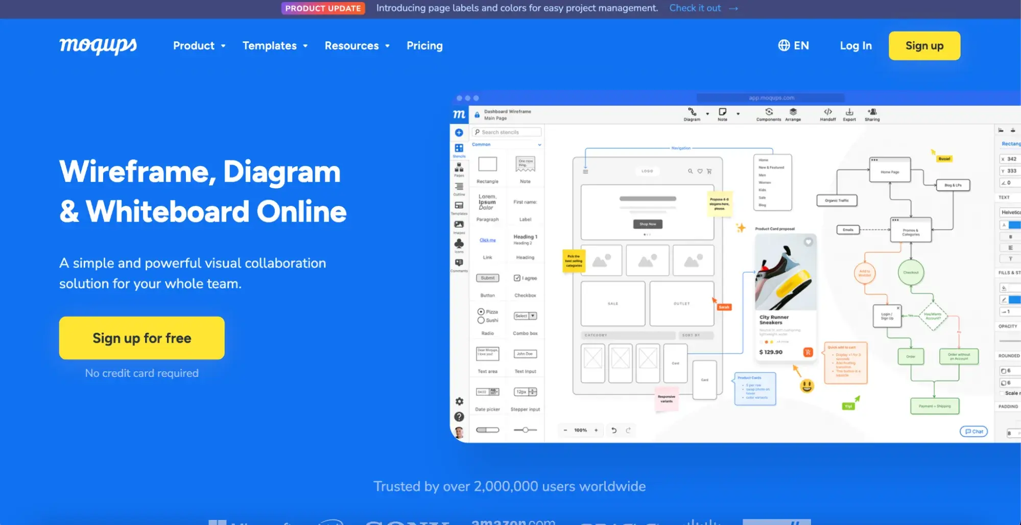 wireframes software from moqups