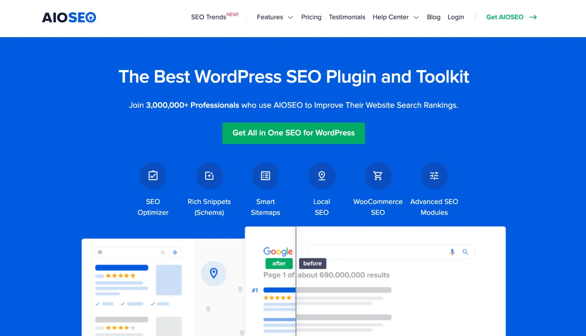 wordpress traffic plugin: AISEO homepage