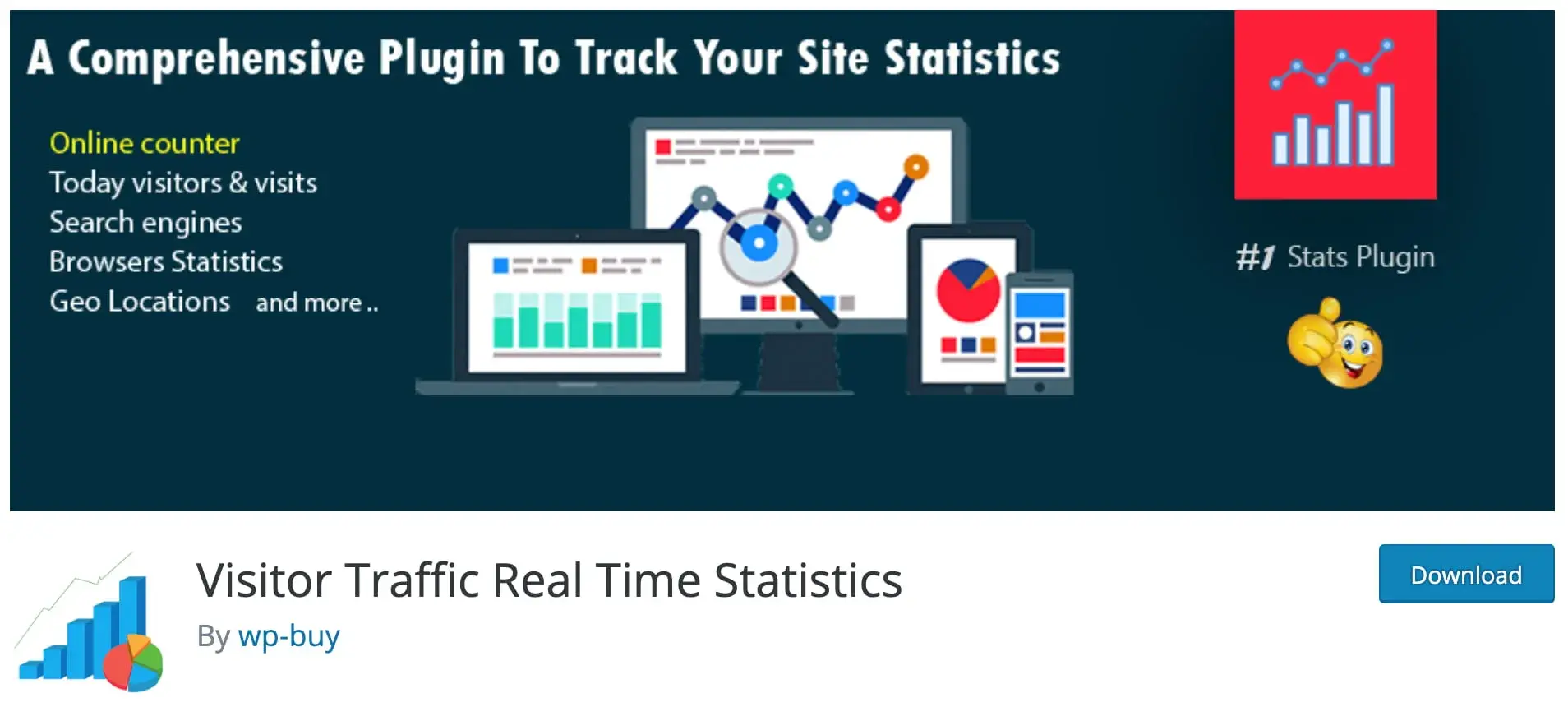 wordpress traffic plugin: visitor traffic real time statistics homepage