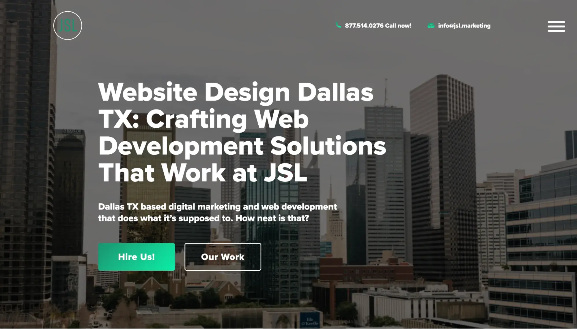 Website of WordPress web design company JSL Marketing & Website Design