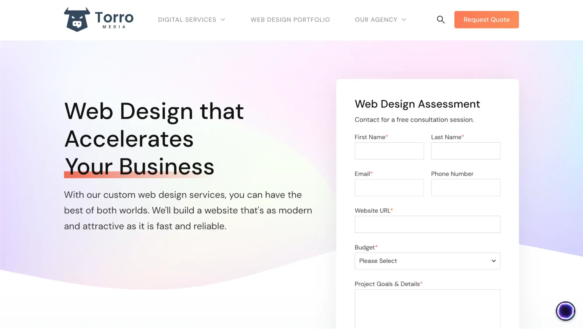 WordPress web design company Torro Media’s website